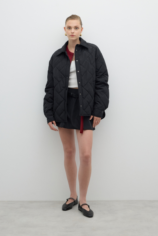 Kapitone Ceket Siyah - 3