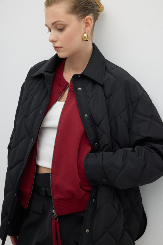 Kapitone Ceket Siyah - 4