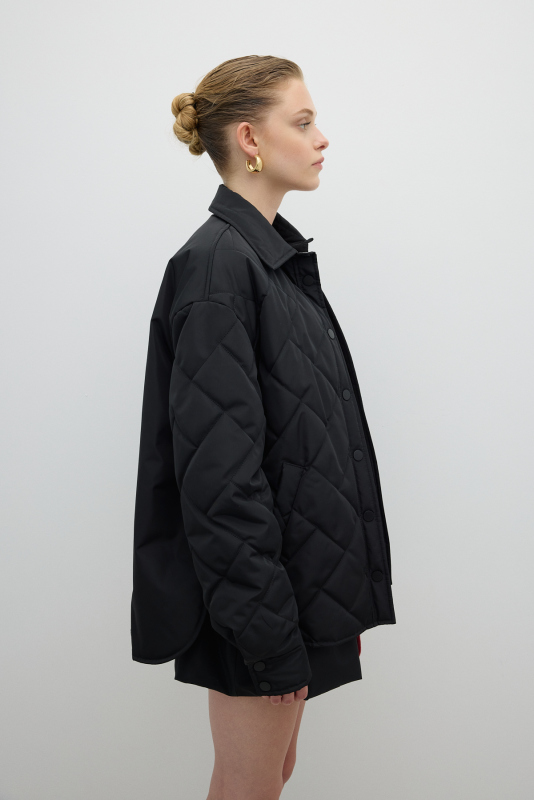 Kapitone Ceket Siyah - 5