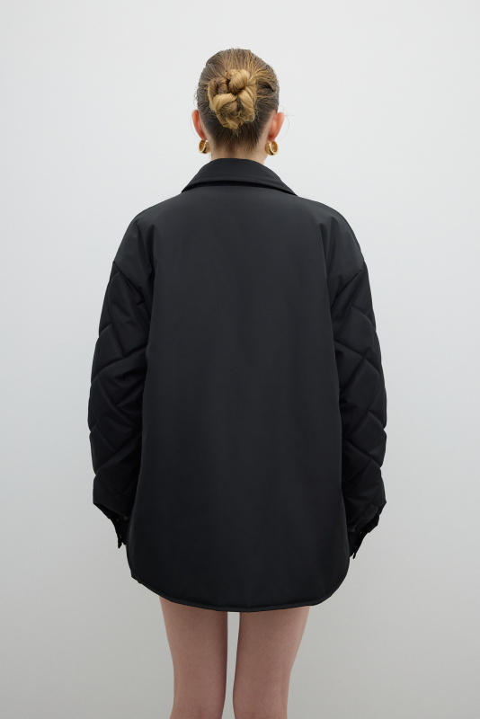 Kapitone Ceket Siyah - 2