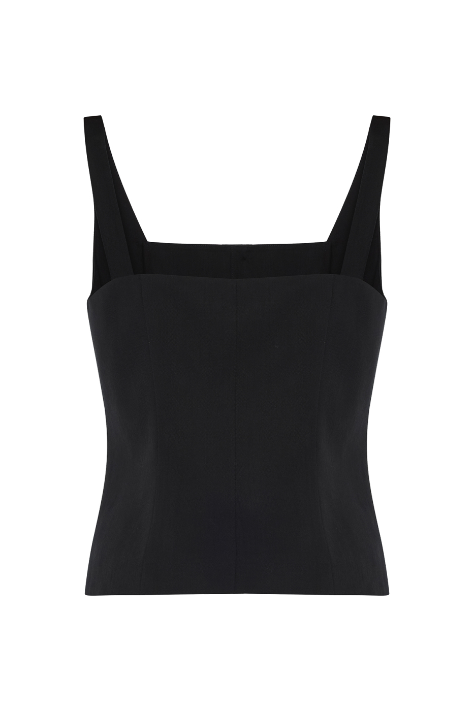Kare Yaka Önden Düğmeli Fit Yelek Lacivert - 6