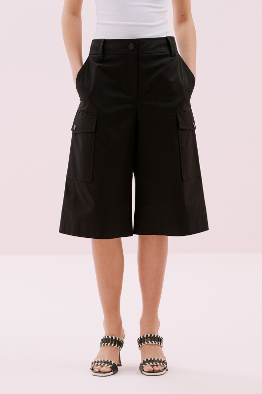 Kargo Cepli Bermuda Pantolon Siyah - 3