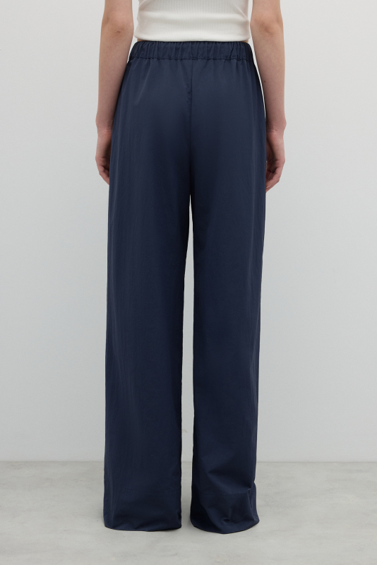 Kargo Cepli Geniş Paça Beli Lastikli Pantolon Lacivert - 2