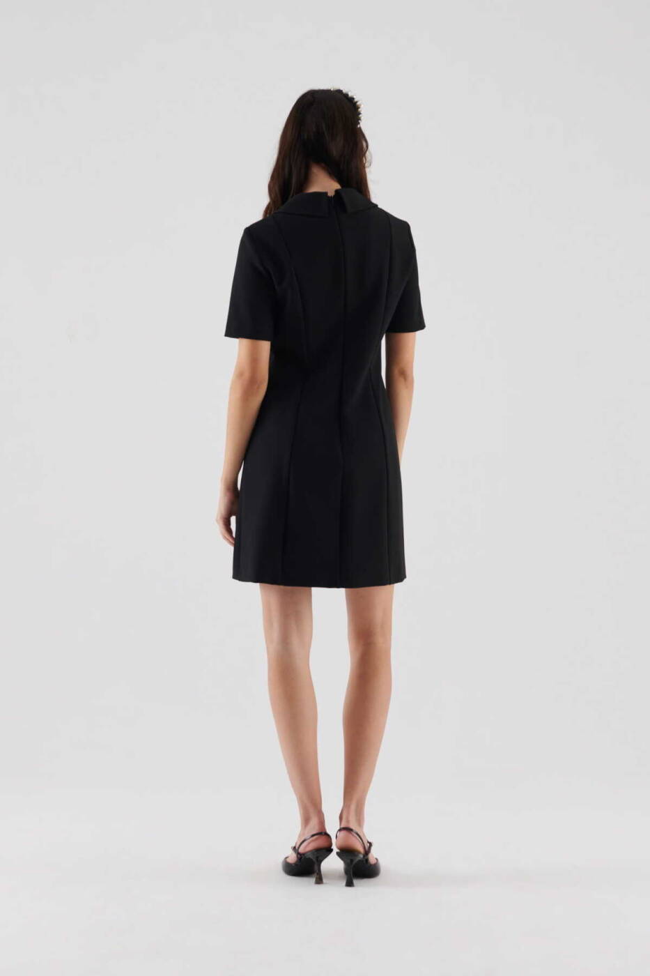 Belted Mini Dress Black - 2