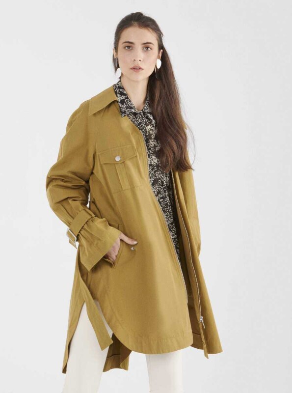 Belted Trench Coat Khaki - 3