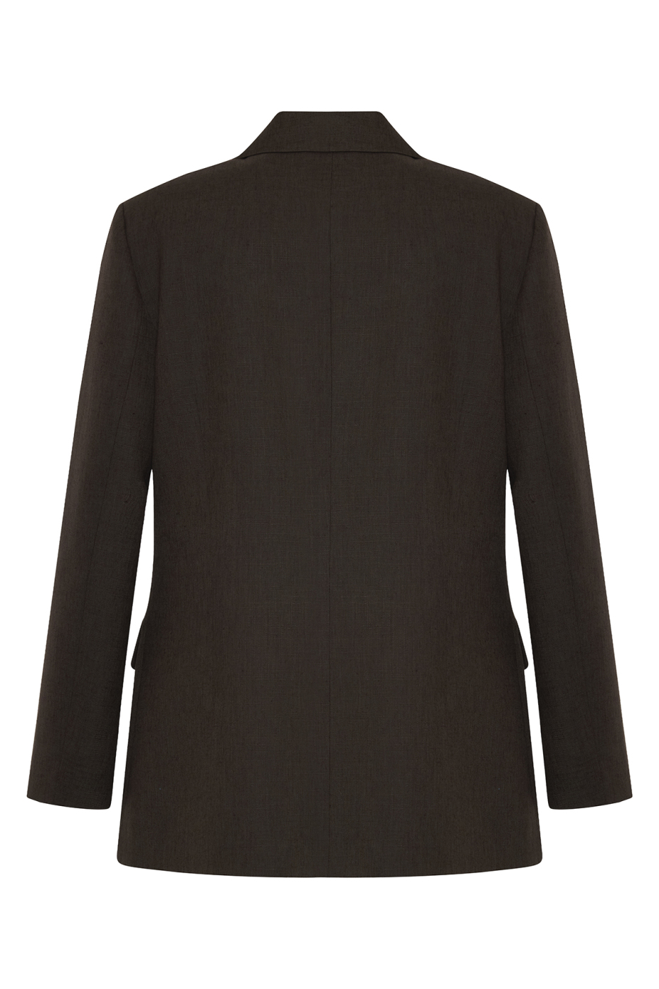 Keten Tek Düğmeli Blazer Ceket Kahve - 7