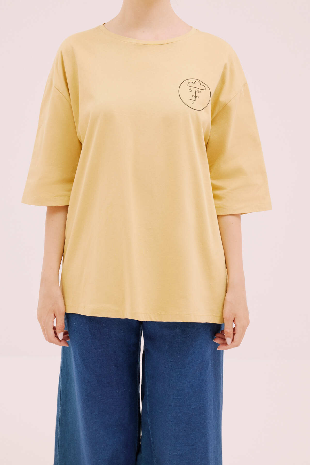 Kısa Kol T-shirt Bej