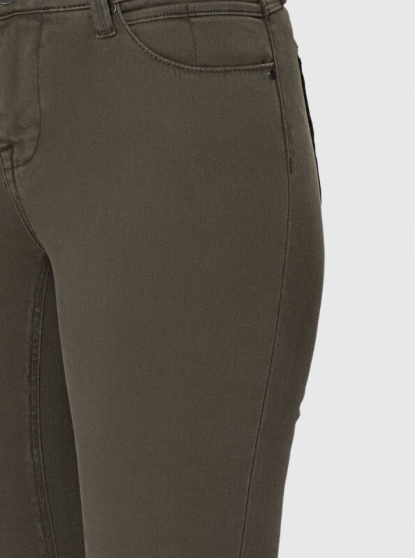  Kısa Paça Cepli Kadın Pantolon Haki - 3