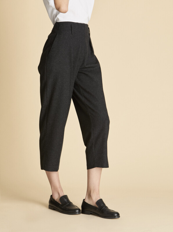 Kısa Paçalı Yün Pantolon Antrasit - 3