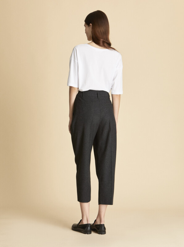 Kısa Paçalı Yün Pantolon Antrasit - 2