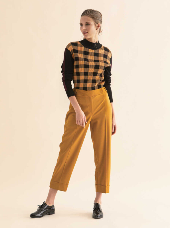 Kısa Paçalı Yün Pantolon Safran - 4