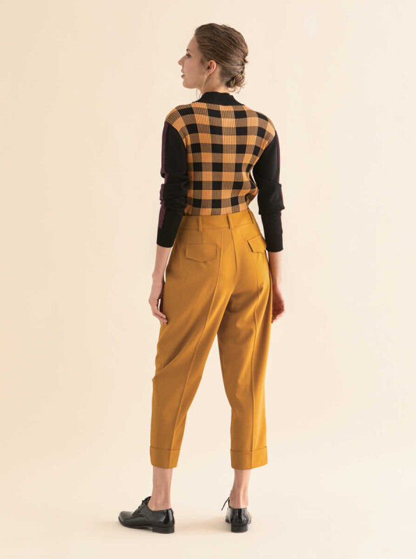 Kısa Paçalı Yün Pantolon Safran - 2