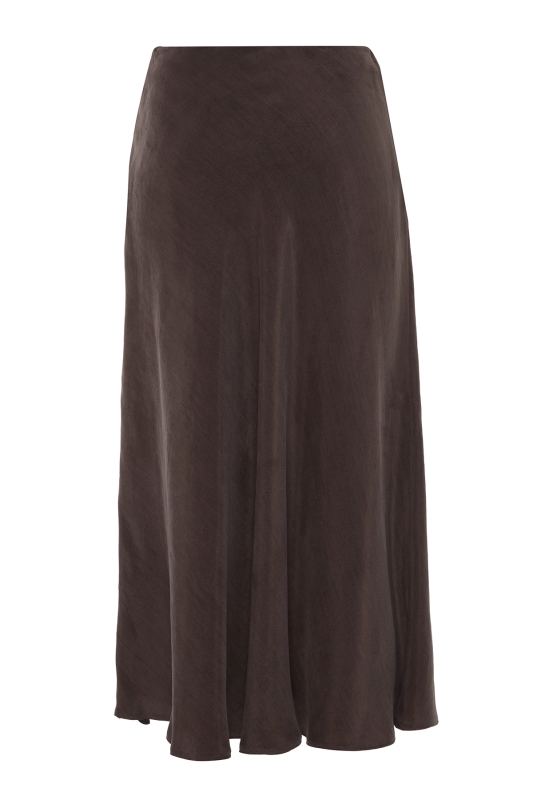 Kloş Midi Etek Kahve - 5