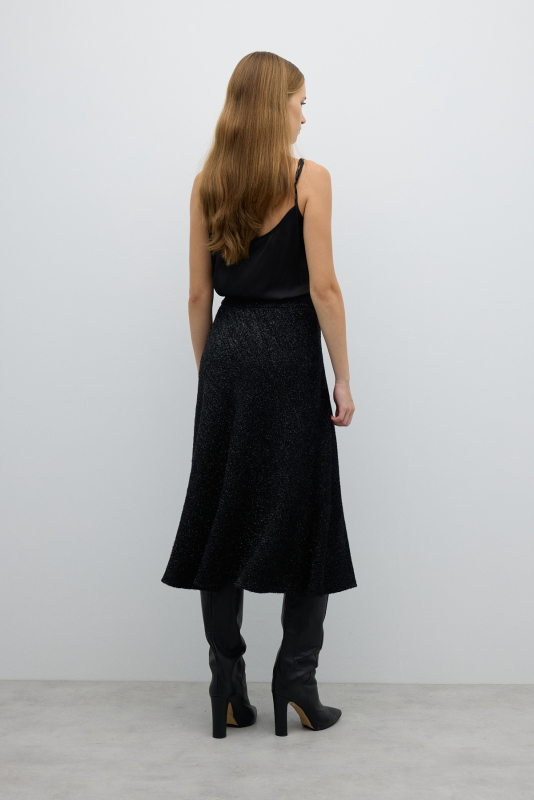 Kloş Midi Etek Siyah - 2