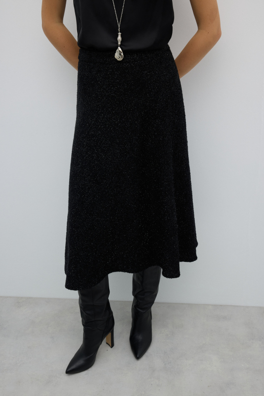 Kloş Midi Etek Siyah - 4