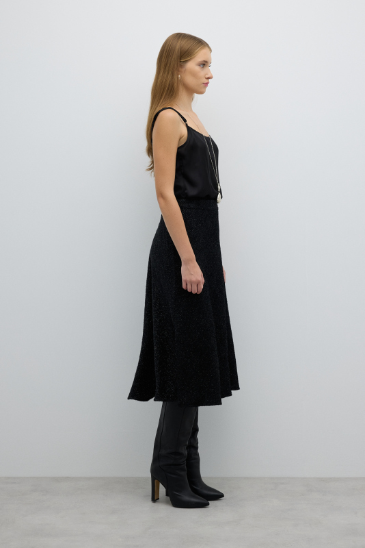 Kloş Midi Etek Siyah - 3