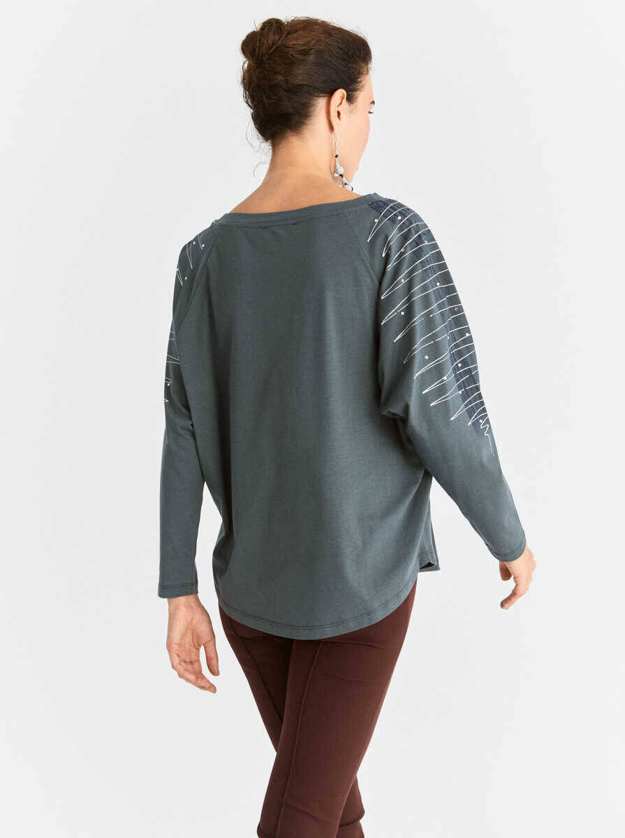  Kol İşlemeli Kadın Sweatshirt Standart Renk - 2