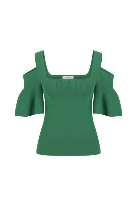 Kollu Triko Yeşil - 4