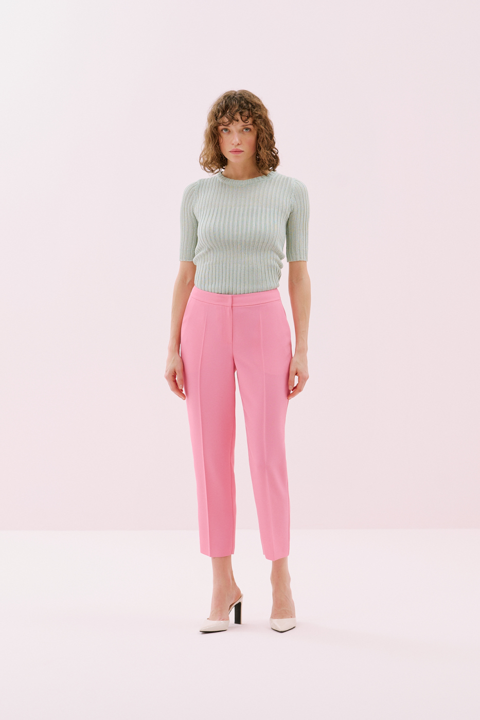 Krep Havuç Pantolon Pembe - 1