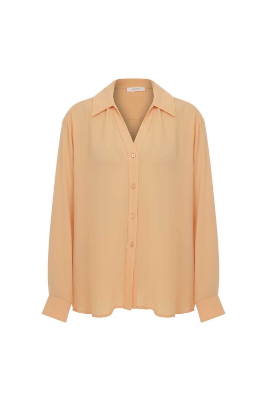  Krep Kadın Gömlek Kayısı - 4