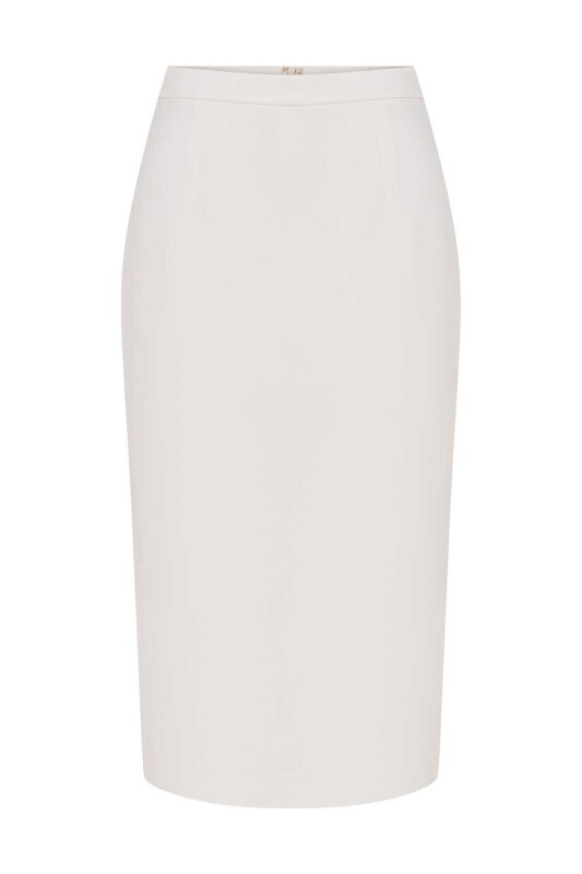  Krep Midi Etek Ekru - 4