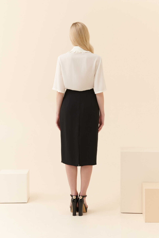  Krep Midi Etek Siyah - Roman (1)