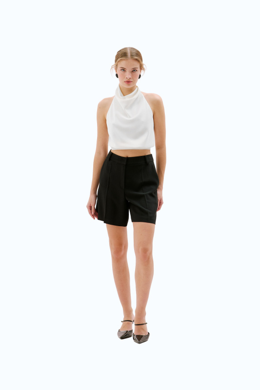 Krep Şort Siyah - Roman