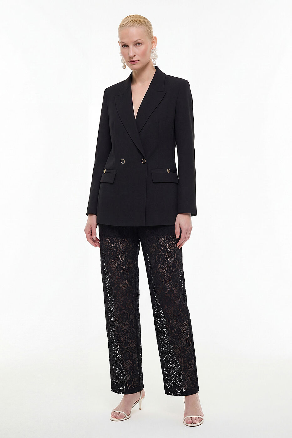 Kruvaze Blazer Ceket Siyah - 3