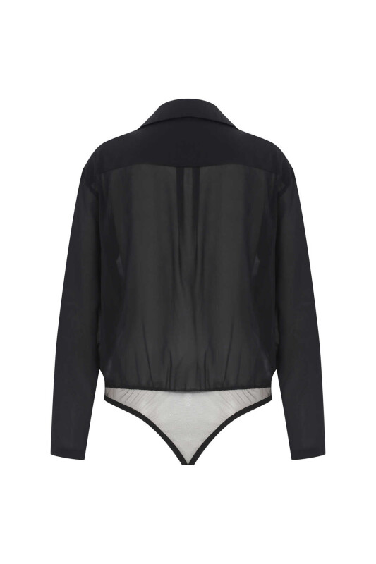  Double Breasted Blouse Black - Roman (1)