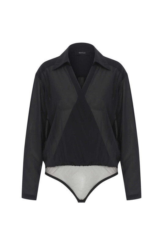  Double Breasted Blouse Black - Roman