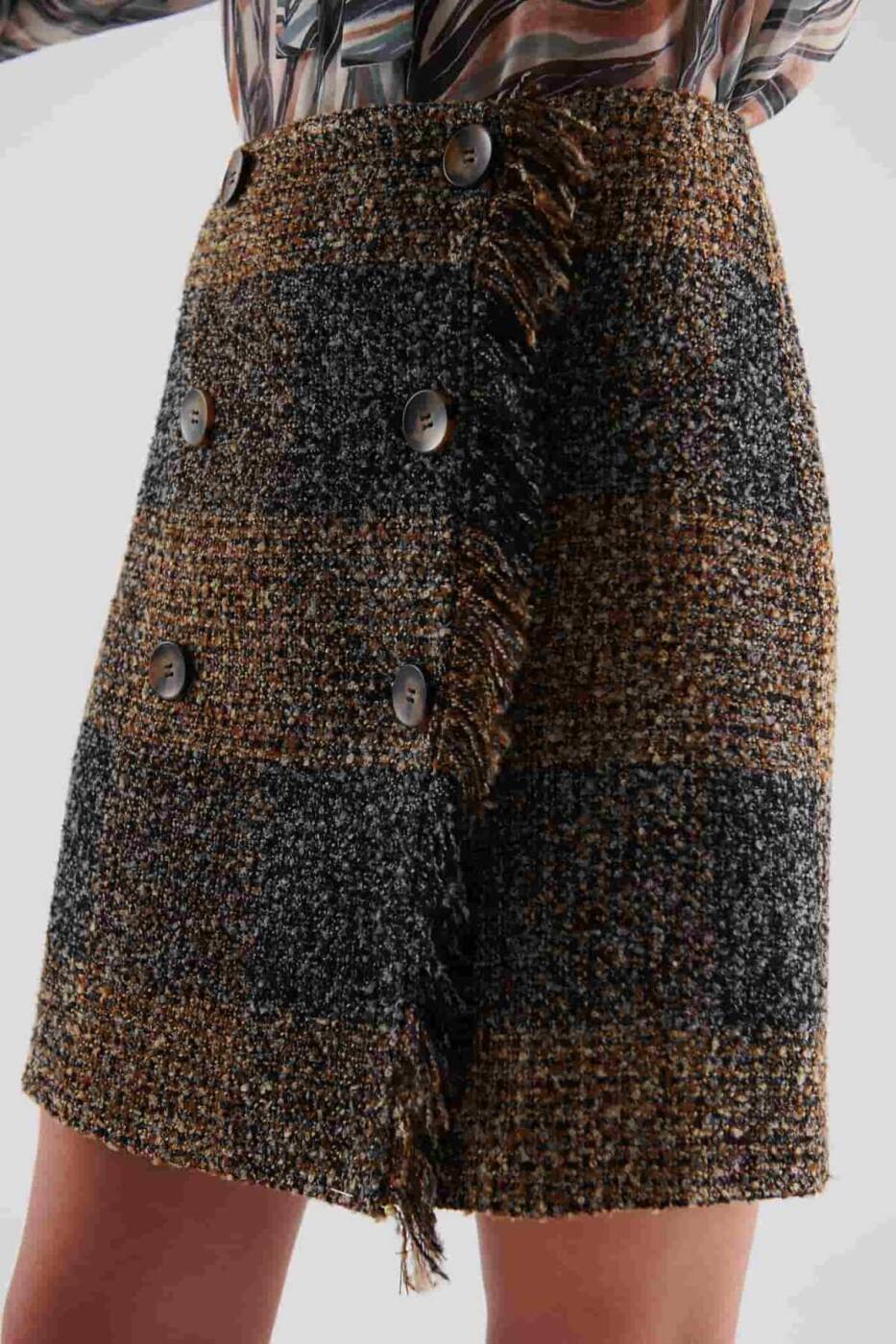  Double Breasted Buttoned Mini Skirt Original - 2