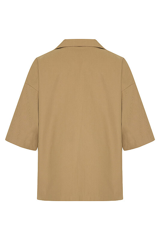 Kruvaze Kısa Kol Ceket Kahve - 6