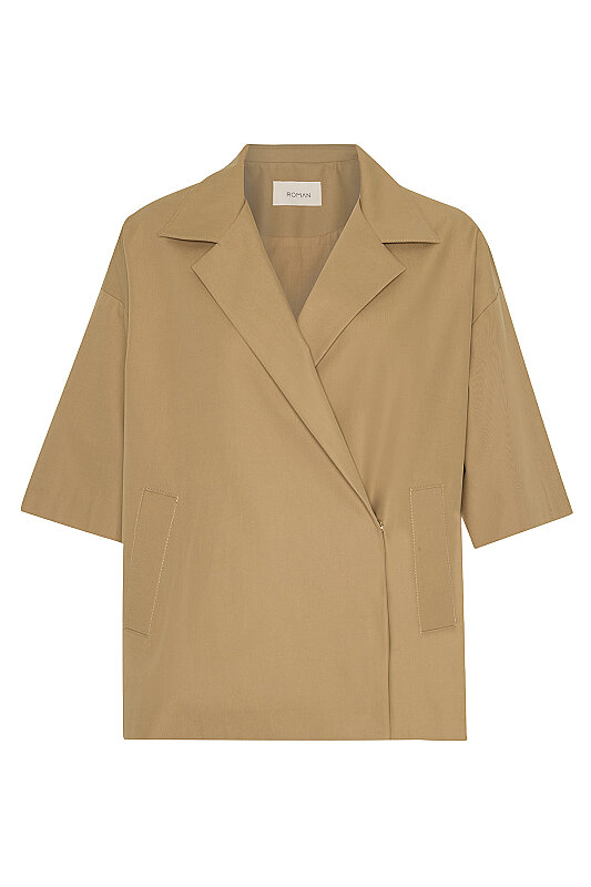 Kruvaze Kısa Kol Ceket Kahve - 5