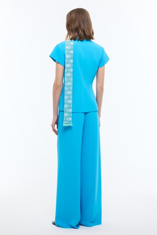 Kruvaze Kısa Kol Ceket Mavi - Roman (1)