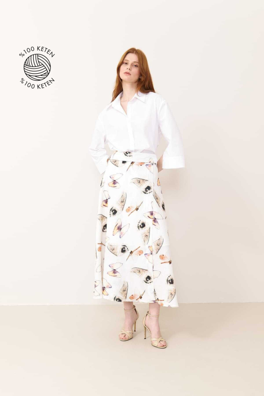 Kruvaze Midi Boy Keten Etek Standart Renk - Roman