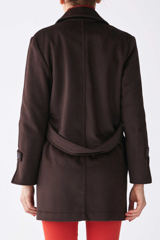 Belted Pocket Coat Brown - 2