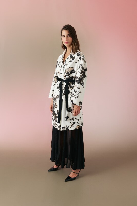 Kuşaklı Keten Kap Standart Renk - 4