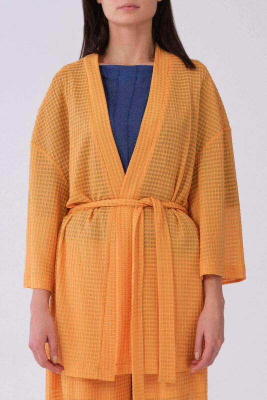 Kuşaklı Kimono Oranj - 1