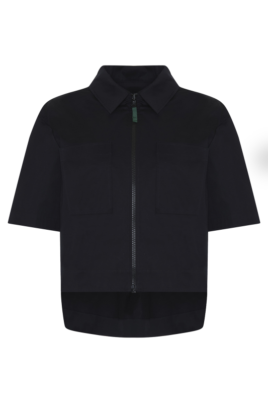 Önden Fermuarlı Çift Cepli Mont Ceket Lacivert - 5