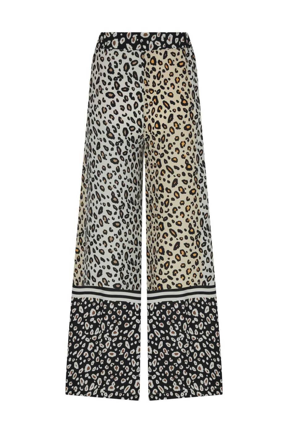 Leopar Desenli Geniş Paça Kadın Pantolon Standart Renk - 5