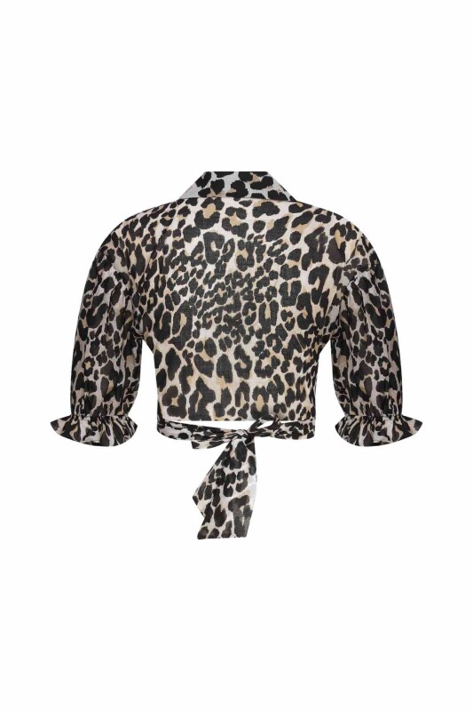 Leopar Desenli Kadın Gömlek Standart Renk - 5