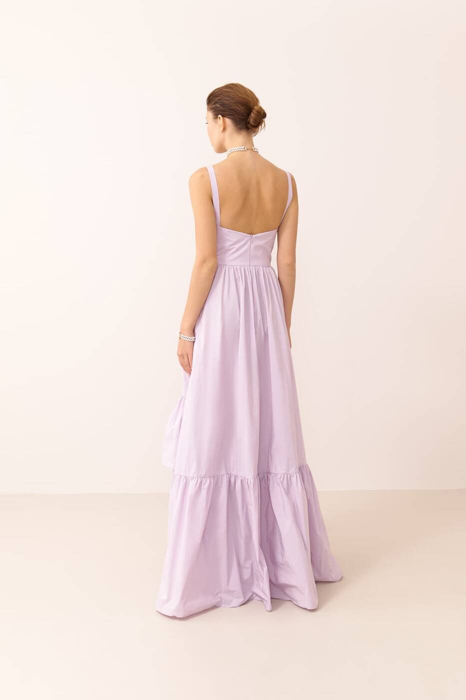 Maxi Length Taffeta Dress Lilac - 2