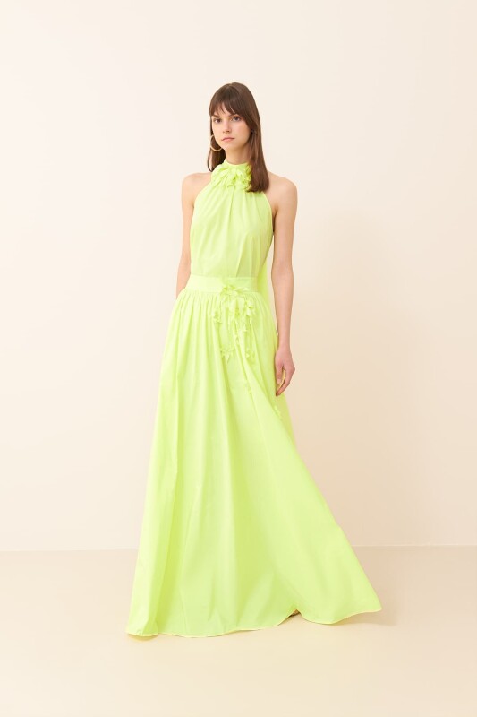 Maksi Boy Tafta Etek Sarı - 4