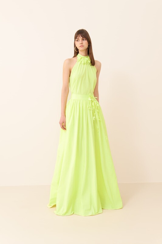 Maksi Boy Tafta Etek Sarı - 3