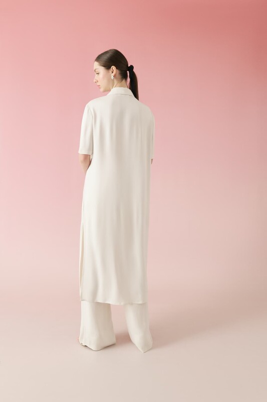 Maksi Boy Yırtmaçlı Tunik Taş - Roman (1)