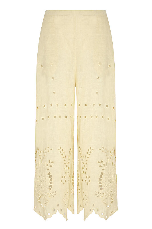 Nakış Detaylı Pantolon Naturel - 3