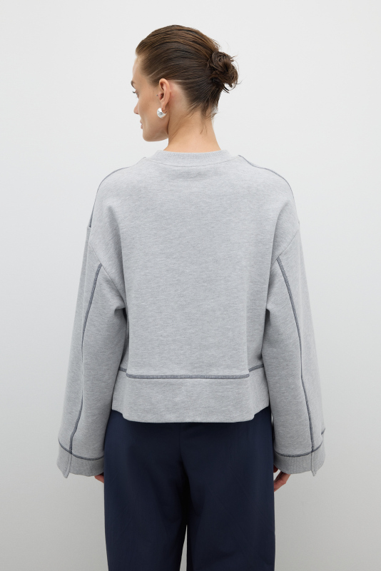 Nakışlı Sweatshirt Gri - Roman (1)