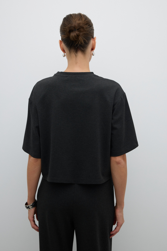 Nakışlı T-shirt K. Antrasit - 2