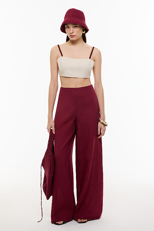 Kordon Askılı Keten Bustiyer Naturel - Roman