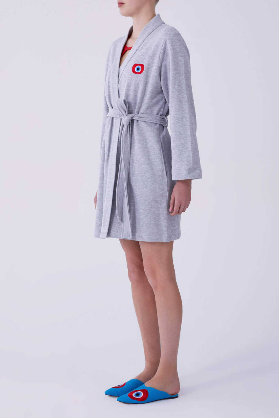 Nazar Boncuklu Kimono Gri - 3